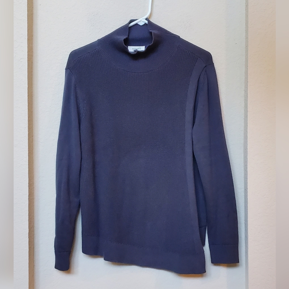 Haven Well Within Organic Cotton Cashmere Drape Front Sweater. Size Medium